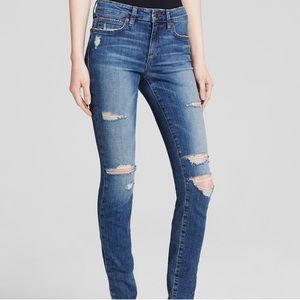 Joe’s Jeans midrise skinny jeans with rips